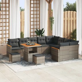 vidaXL Σετ Καναπέ Κήπου 12 pcs Γκρι συνθετικό ρατάν