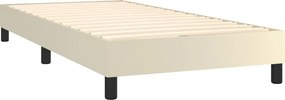 vidaXL Κρεβάτι Boxspring με Στρώμα &amp; LED Κρεμ 90x200 εκ. Συνθ. Δέρμα