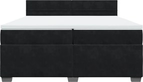 vidaXL Κρεβάτι Boxspring με Στρώμα Μαύρο 200x200 εκ. Βελούδινο