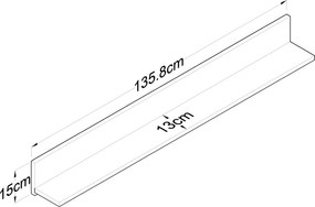 Ράφι Τοίχου Καρυδί CRORU 135.8x13x15