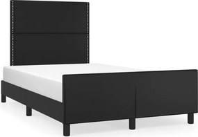 vidaXL Σκελετός Κρεβατιού Χωρίς Στρώμα Μαύρο 120x190 εκ.Συνθ. Δέρμα