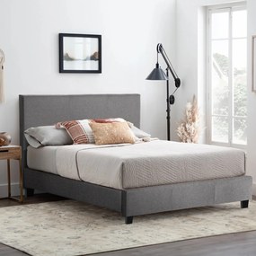 ΚΡΕΒΑΤΙ ΜΕ ΣΤΡΩΜΑ BECCA HM21283.04 ΓΚΡΙ ΥΦΑΣΜΑ--ΓΙΑ 150x200εκ