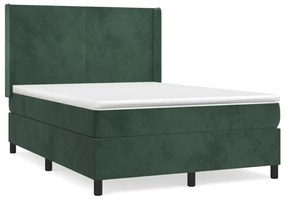 ΚΡΕΒΑΤΙ BOXSPRING ΜΕ ΣΤΡΩΜΑ ΣΚΟΥΡΟ ΠΡΑΣΙΝΟ 140X190ΕΚ. ΒΕΛΟΥΔΙΝΟ 3132558