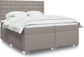 vidaXL Κρεβάτι Boxspring με Στρώμα Taupe 200x200 εκ. Υφασμάτινο