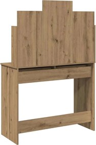 vidaXL Κομοδίνο με καθρέφτη Artisan Oak 96x39x142 cm