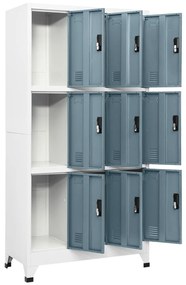 vidaXL Φοριαμός Ανοιχτό / Σκούρο Γκρι 90 x 45 x 180 εκ. Ατσάλινος