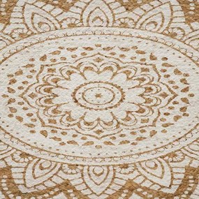 vidaXL Χαλιά χώρου Floral Φυσικό με Λευκή Εκτύπωση 100 x 152 εκ.