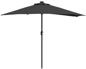 vidaXL Ομπρέλα Κήπου Μαύρο 294 x 150 x 224 εκ. ύφασμα