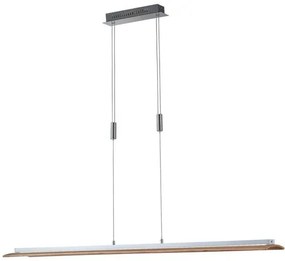 Κρεμαστό Φωτιστικό Οροφής LED 29W SHINE-WOOD 2700/3350/4000K 125x22 Fischer Honsel-61078-Νίκελ Ματ 61078