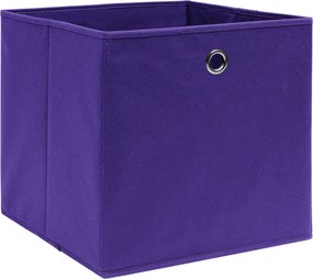 vidaXL Κουτιά Αποθήκευσης 10 τεμ. Μοβ 32 x 32 x 32 εκ. Υφασμάτινα