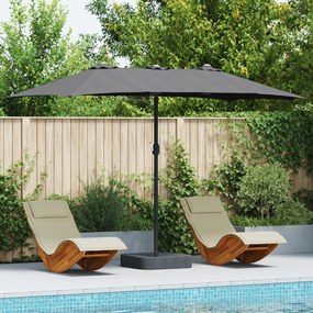 vidaXL Ομπρέλα Κήπου Ανθρακί 385 x 209 x 244 εκατοστά ύφασμα