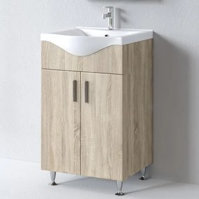 Bathroom Βench with Sink SIENA 55 Sonoma 55x46x85 εκ.