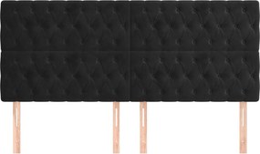 vidaXL Κεφαλάρι Μαύρο Βελούδινο 180x7x118/128 εκ.