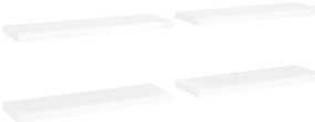 vidaXL Ράφια Τοίχου 4 τεμ. Άσπρα 80x23,5x3,8 εκ. MDF