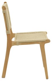 Καρέκλα Julien pakoworld rubberwood φυσικό-έδρα φυσικό σχοινί 61x54x85εκ