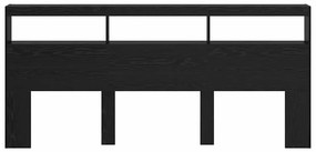 vidaXL Κεφαλάρι Μαύρη Οξυά 220 x 17 x 102 cm Επεξεργασμένο ξύλο