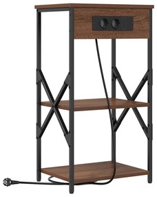 vidaXL Κομοδίνο 2 pcs Καφέ δρυς 41 x 31 x 76 εκ. Επεξεργασμένο ξύλο