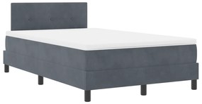 vidaXL Κρεβάτι με Στρώμα & LED Σκούρο Γκρι 120x200 εκ. Βελούδινο
