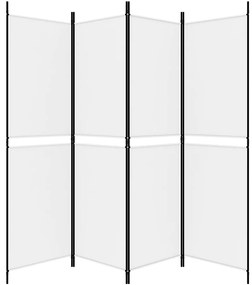 vidaXL Διαχωριστικό Δωματίου με 4 Πάνελ Λευκό 200x180 εκ. από Ύφασμα