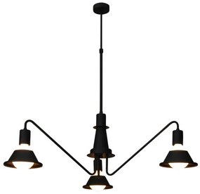 Κρεμαστό Φωτιστικό Οροφής 3xE27 G95 LED Περιστρεφόμενοι Βραχίονες Emily Homelighting-77-3761-Μαύρο - Χάλκινο 77-3761