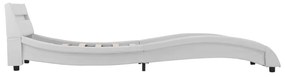 vidaXL Πλαίσιο Κρεβατιού με LED Λευκό 90 x 200 εκ. Συνθετικό Δέρμα