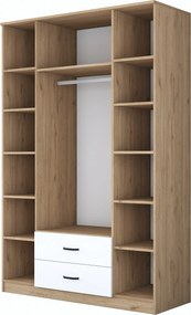 Τετραφυλλη Ντουλαπα Καρυδια/Λευκο BA131 51.5x140x210