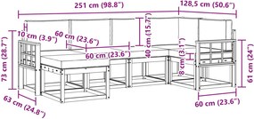 vidaXL Σειρά Καναπέ Εξωτερικού 6 pcs Άσπρο και Ανθρακί Πολυεστέρας