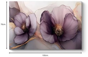 Πίνακας σε καμβά \&quot;Purple Peonies\&quot; Megapap ψηφιακής εκτύπωσης 100x70x3εκ.