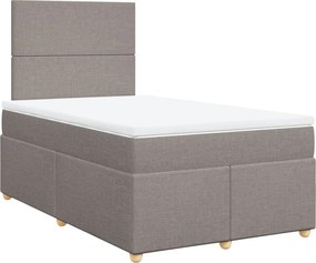 vidaXL Κρεβάτι Boxspring με Στρώμα Taupe 120x200 εκ. Υφασμάτινο