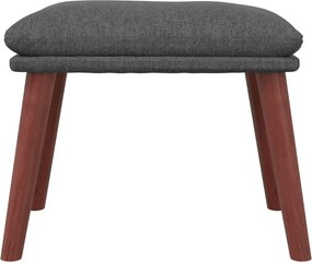 vidaXL Πολυθρόνα Relax Σκούρο Γκρι Υφασμάτινη με Υποπόδιο