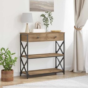 vidaXL Κονσόλα Τραπέζι artisan δρυς 75 x 28 x 75 εκ
