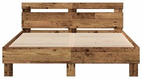 vidaXL Σκελετός Κρεβατιού Παλαιό ξύλο 140 x 190 cm Επεξεργασμένο ξύλο