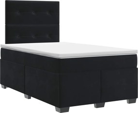 vidaXL Κρεβάτι box spring με στρώμα Μαύρο 120 x 190 cm Βελούδο
