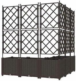 vidaXL Κηποτινάκι με Τρέλα 5 pcs Καφέ 120 x 120 x 143 εκ. PP