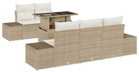 vidaXL Σετ Καναπέ Κήπου 6 pcs μπεζ και κρεμ 100 x 55 x 73 εκ
