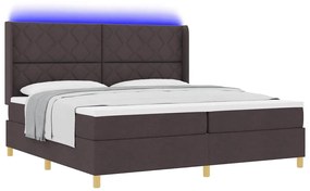 vidaXL Κρεβάτι με ελατήρια με στρώμα Καφέ 200 x 200 cm ύφασμα