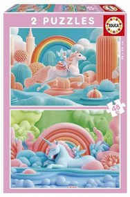 Παζλ Educa Magic Unicorns 48 Τεμάχια (x2)