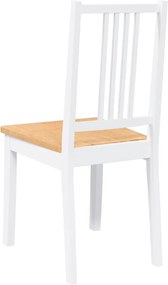 vidaXL Καρέκλες τραπεζαρίας 2 τεμάχια Λευκό μασίφ ξύλο καουτσούκ