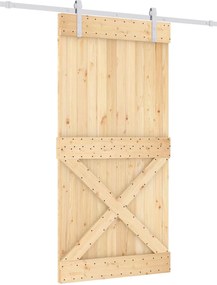 vidaXL Συρόμενη Πόρτα Φυσικό και Λευκό 100 x 210 cm