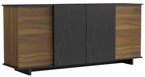 Μπουφές Zafore σε καρυδί απόχρωση με μαύρο μαρμάρου 180x45x80εκ. 180x45x80 εκ.