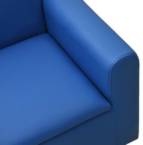 vidaXL Καναπεδάκι Παιδικό Διθέσιο Μπλε από Συνθετικό Δέρμα