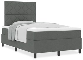 vidaXL Κρεβάτι Box Spring με Στρώμα Σκούρου Γκρι 120x200 εκ Ύφασμα