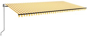 vidaXL Τέντα Συρόμενη Αυτόματη Κίτρινο / Λευκό 600x350 εκ.