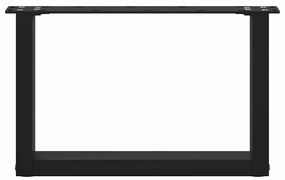 vidaXL Πόδια Τραπεζιού Σαλονιού σε Σχήμα U 2 τεμ. Μαύρο 50x(30-31) εκ. Ατσάλι