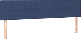 vidaXL Κρεβάτι Boxspring με Στρώμα Μπλε 200x200 εκ. Υφασμάτινο