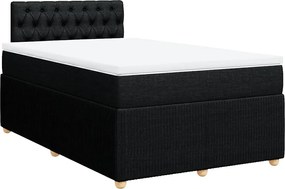 vidaXL Κρεβάτι Boxspring με Στρώμα Μαύρο 120x190 εκ. Υφασμάτινο