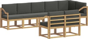 vidaXL Σειρά Καναπέ Εξωτερικού 8 pcs Άσπρο και Ανθρακί Πολυεστέρας