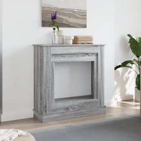 vidaXL Πλαίσιο Τζακιού Γκρι Sonoma 90x30x90 εκ. από Επεξ. Ξύλο