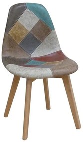 Καρέκλα Palmyra Plus 10.0073 47X50X82 Patchwork Wood, Technoderma