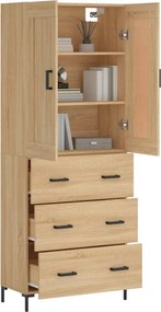 vidaXL Ντουλάπι Sonoma δρυς 69,5 x 34 x 180 εκ. από Επεξεργασμένο Ξύλο